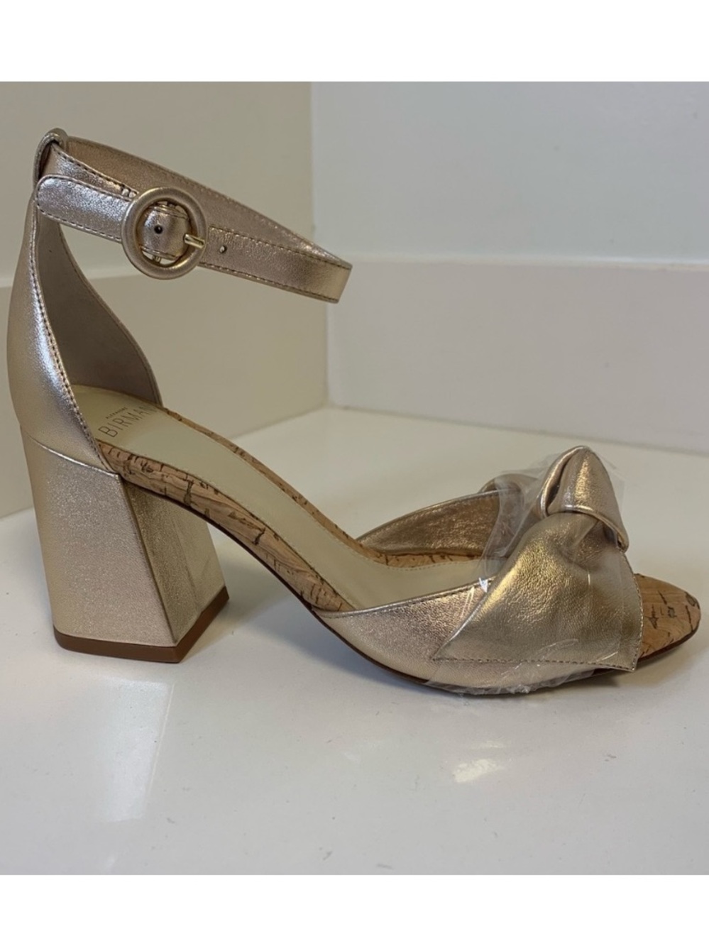 Alexandre Birman Maxi Clarita 75 Block Heel Sandals Gold NWT Size 36.5
